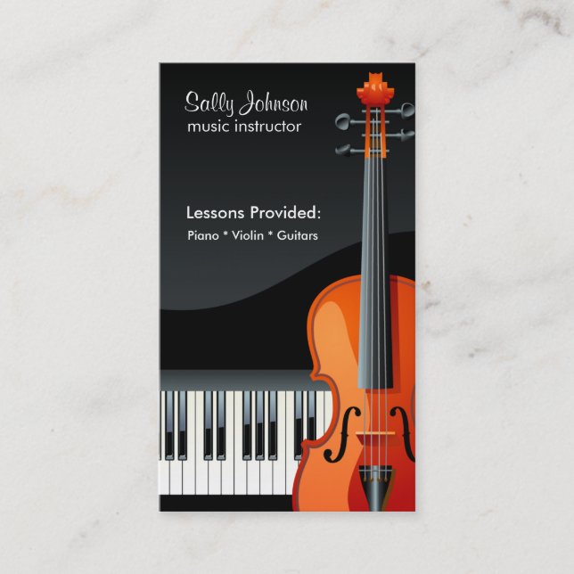 Carte De Visite Instructeur professionnel de piano et de musique d (Devant)