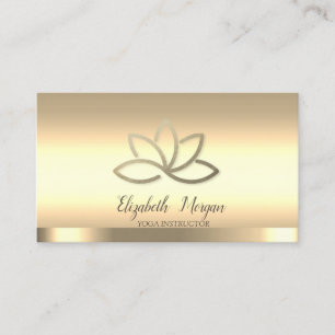 Carte De Visite Instructeur professionnel de Yoga Lotus Fleur Or