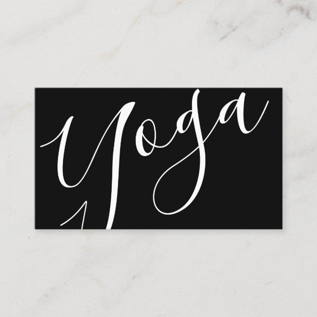 Carte De Visite Instructeur professionnel moderne de Yoga noir (Devant)