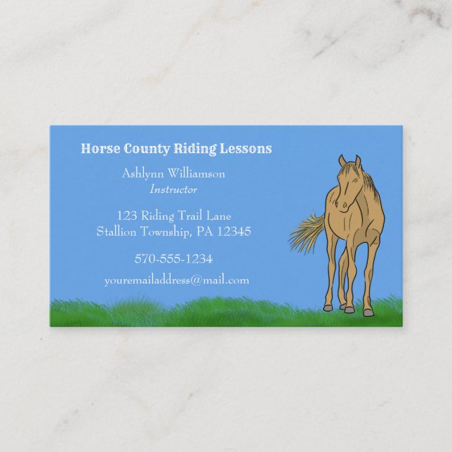 Carte De Visite Instructeurs d'équitation Cheval Thème (Devant)