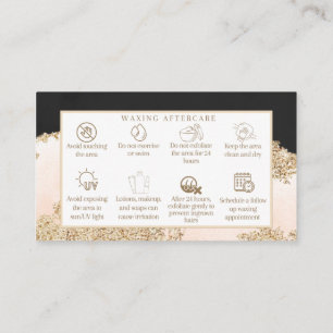 Carte De Visite Instruction d'après-soins de cirage Pink Black Gol
