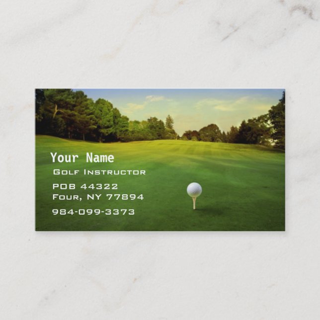 Carte De Visite Instruction de golf (Devant)