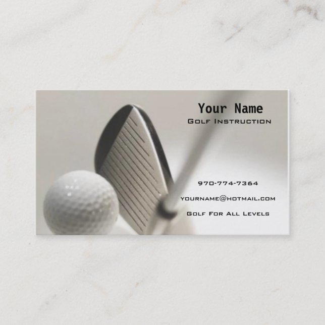 Carte De Visite Instruction de golf (Devant)