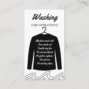 Carte De Visite Instruction de lavage de la chemise à manches long