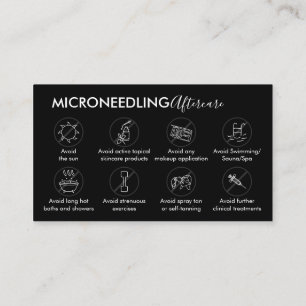 Carte De Visite Instruction de soins post-microneedling noir