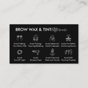 Carte De Visite Instruction de suivi de teinture de sourcils à la