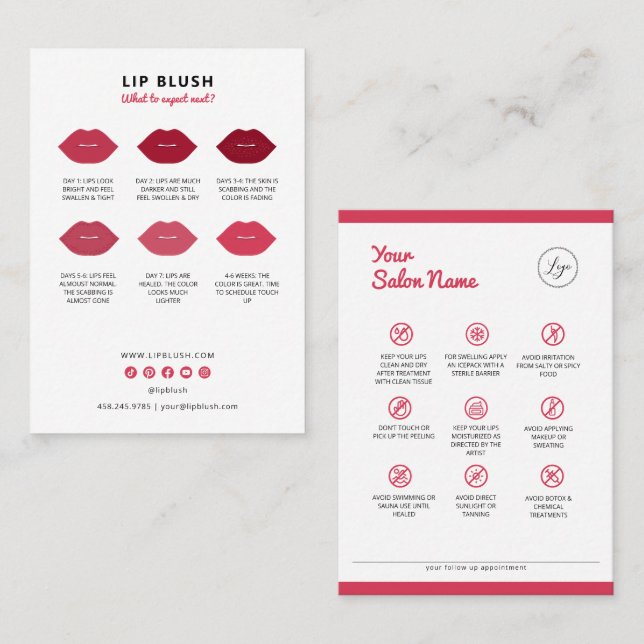 Carte De Visite Instruction PMU pour les soins postérieurs à la lè (Devant / Derrière)