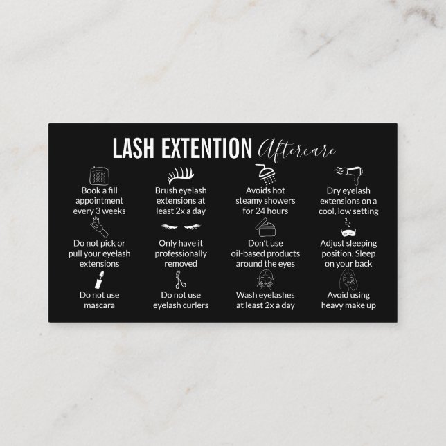 Carte De Visite Instruction post-traitement de l'extension de la b (Dos)