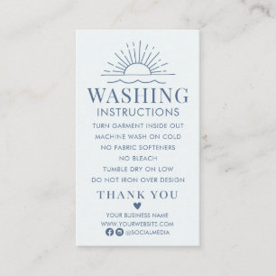 Carte De Visite Instructions de lavage Vêtements Chemise de soins 