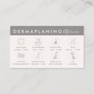 Carte De Visite Instructions de post-soin de Dermaplaning de Crème