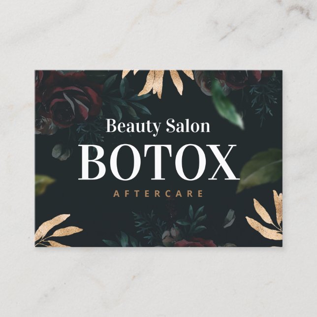 Carte De Visite Instructions de post-soins Spring Botox (Devant)