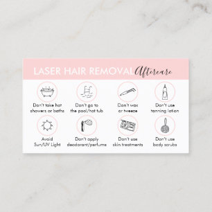 Carte De Visite Instructions de soins après l'épilation au laser