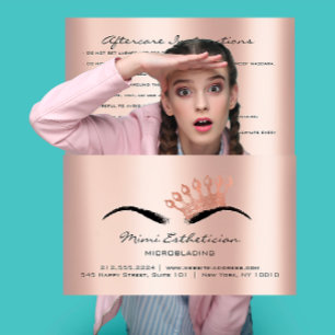 Carte De Visite Instructions de soins postérieurs Brows Princess M