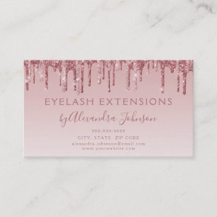 Carte De Visite Instructions de soins postérieurs Eyelashes Rose G