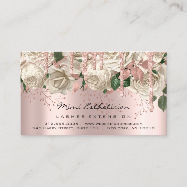 Carte De Visite Instructions de soins postérieurs Lash Roses Drive (Devant)