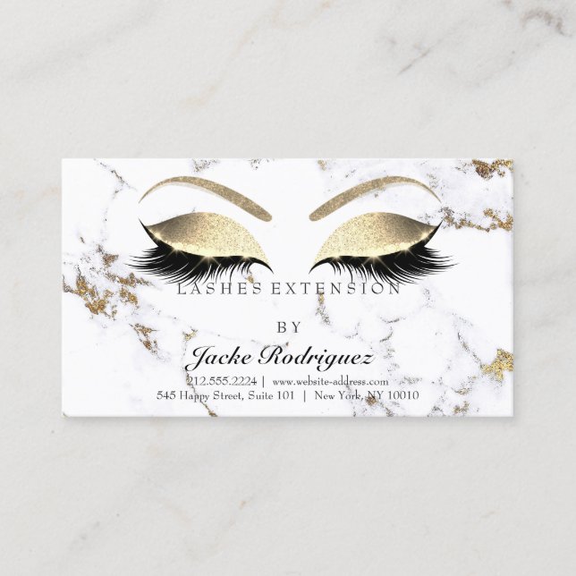 Carte De Visite Instructions de soins postérieurs Lashes Marble Go (Devant)