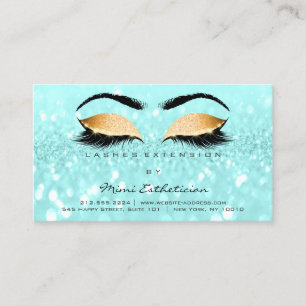 Carte De Visite Instructions de soins postérieurs Lashes Ocean Blu