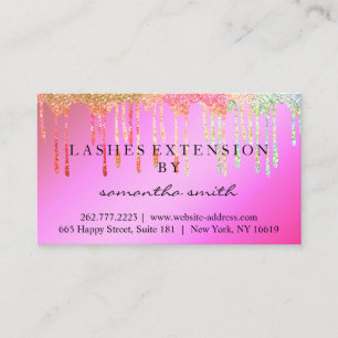 Carte De Visite Instructions de suivi après Lash Gold Drips Spark