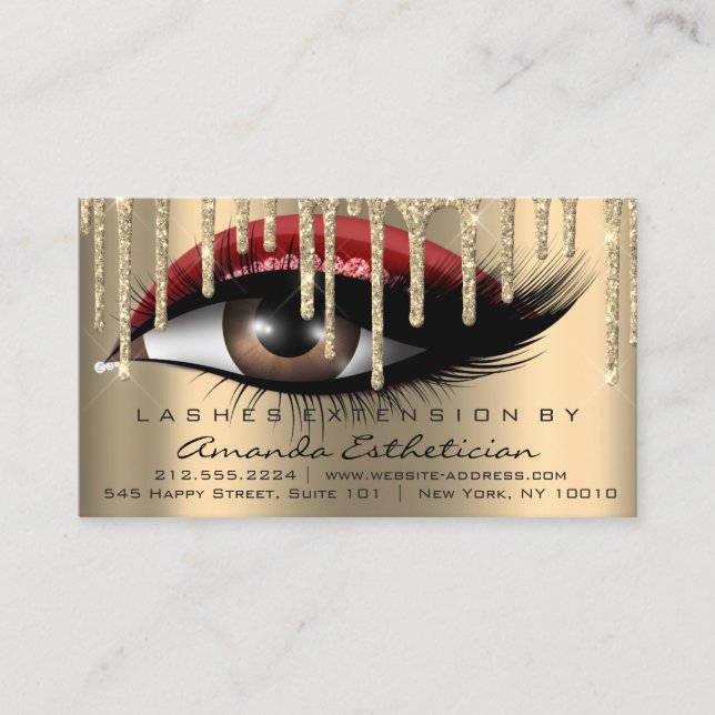Carte De Visite Instructions de suivi Eyelash Extension Bourgogne (Devant)