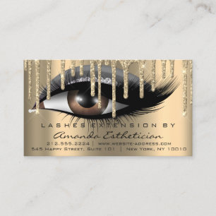 Carte De Visite Instructions de suivi Eyelash Extension Gris Or