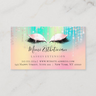 Carte De Visite Instructions de suivi Eyelash Pink Ombre Eyes