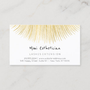 Carte De Visite Instructions de suivi Lash Gold White Minimalism