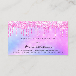 Carte De Visite Instructions de suivi Lash Pink Parties scintillan