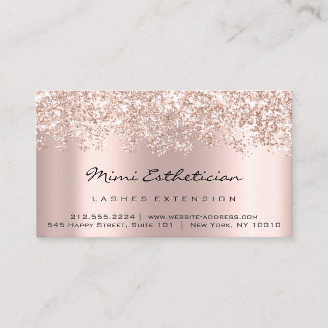 Carte De Visite Instructions de suivi Lash Rose Gold Sand Blush (Devant)