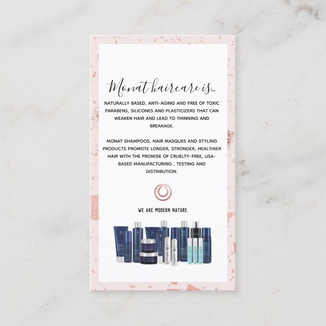 Carte De Visite Instructions Monat Rose Gold Wash  (Devant)