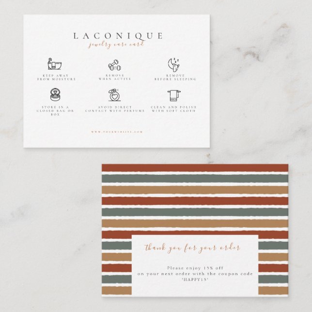 Carte De Visite Instructions pour la bijouterie | ABSTRAIT | Paste (Devant / Derrière)