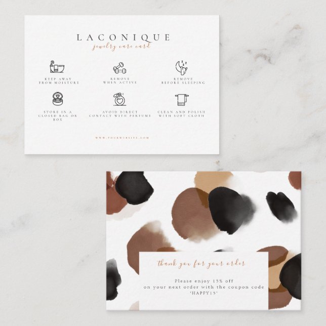 Carte De Visite  Instructions pour la bijouterie | Leopard   (Devant / Derrière)