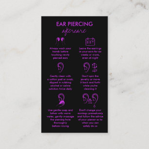 Carte De Visite Instructions pour le perçage de l'oreille Purple