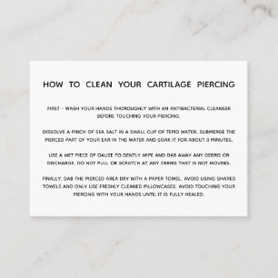 Carte De Visite Instructions Pour Le Traçage Du Cartilage