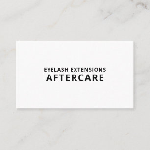 Carte De Visite Instructions pour les soins postérieurs à la Lash