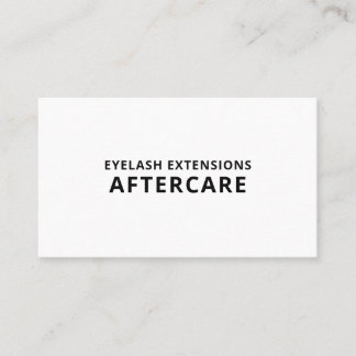 Carte De Visite Instructions pour les soins postérieurs à la Lash