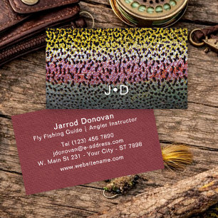 Carte De Visite Instructrice de pêche à la mouche de truite arc-en
