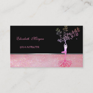 Carte De Visite Instructrice de Yoga Arbre femmes Silhouette