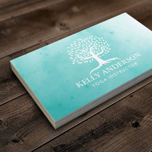 Carte De Visite Instructrice de Yoga Coach de Vie Arbre Vintage Aq