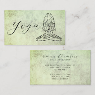 Carte De Visite Instructrice de yoga minimaliste pose du lotus