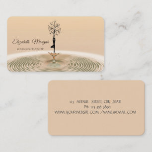 Carte de visite instructrice de yoga sous l'arbre 