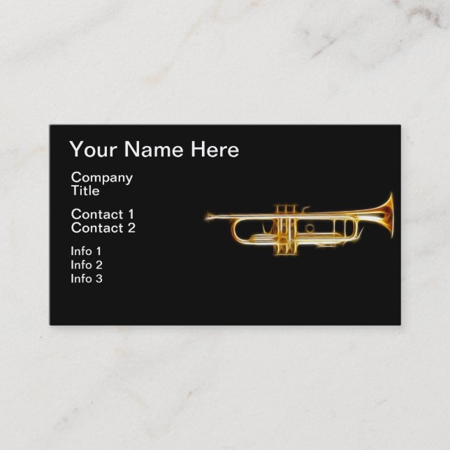 Carte De Visite Instrument de musique de vent de klaxon en laiton (Devant)