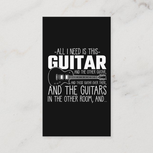 Carte De Visite Instrument de musique musicien accro à la guitare (Devant)