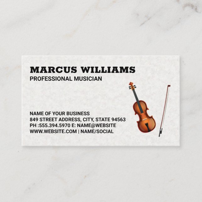 Carte De Visite Instrument de violon (Devant)