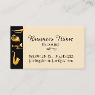 Carte De Visite Instruments de laiton Musicien Musique Business