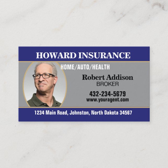 Carte De Visite Insurance Agent or Any Company (Devant)