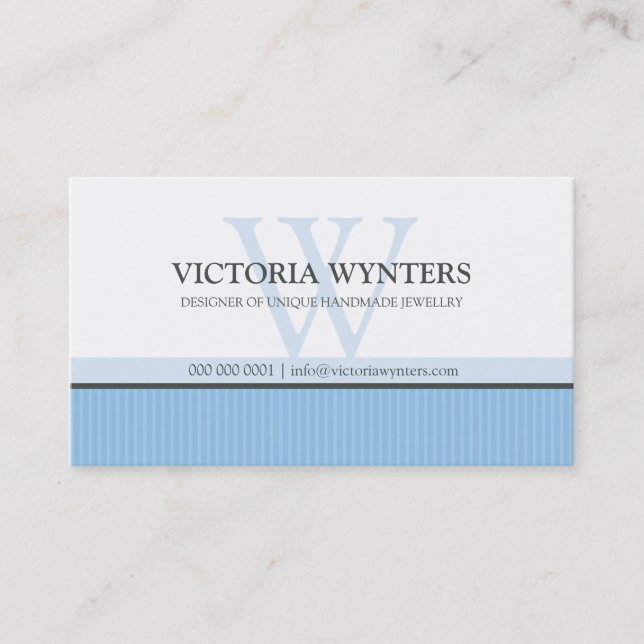 CARTE DE VISITE intelligent moderne monogramme ble (Devant)