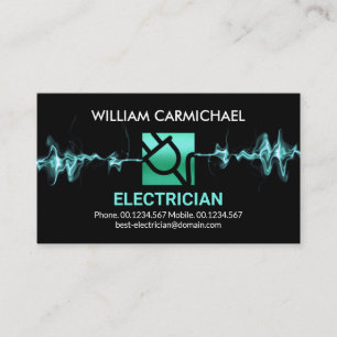 Carte De Visite Intercepter l'électricien de la bougie bleue éclai