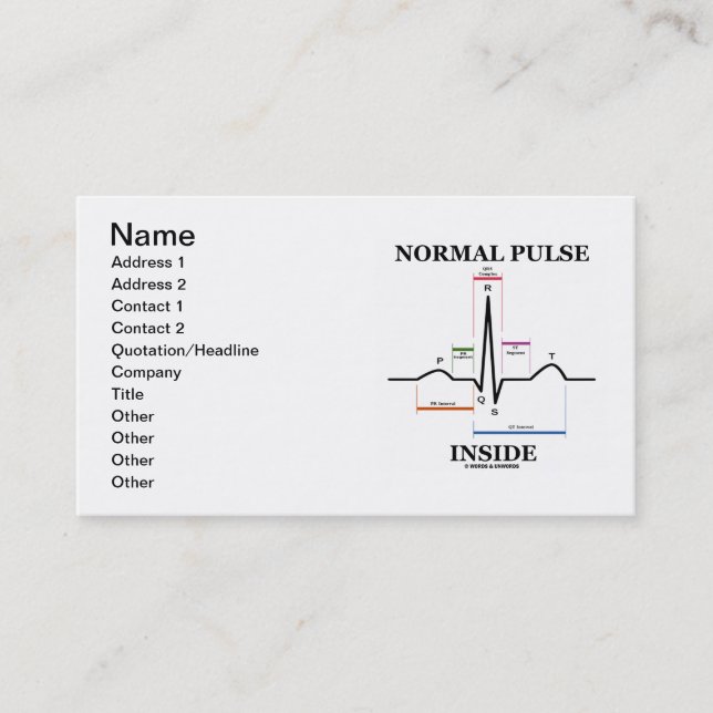 Carte De Visite Intérieur normal d'impulsion (électrocardiogramme (Devant)