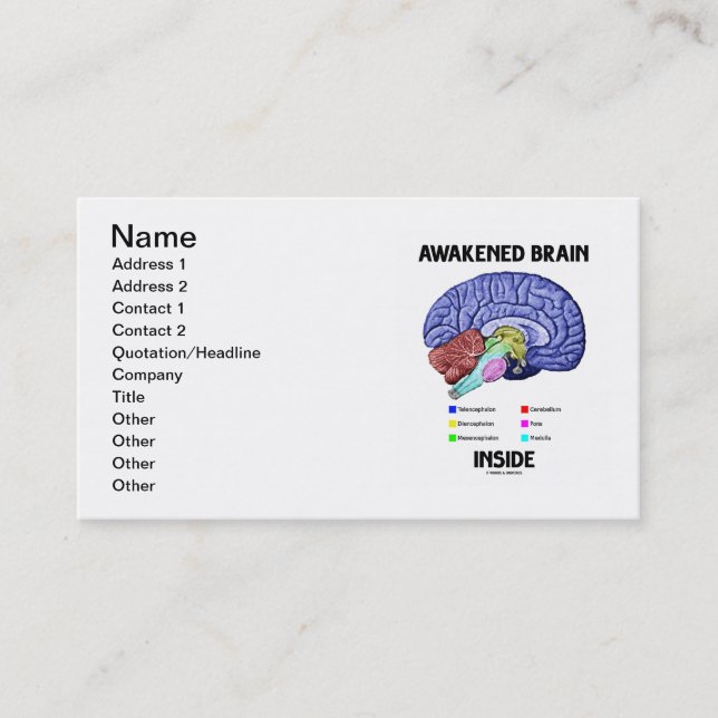 Carte De Visite Intérieur réveillé de cerveau (anatomie de (Devant)