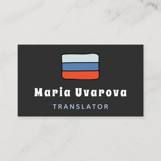 Carte De Visite Interprète bilingue traducteur anglais russe (Devant)